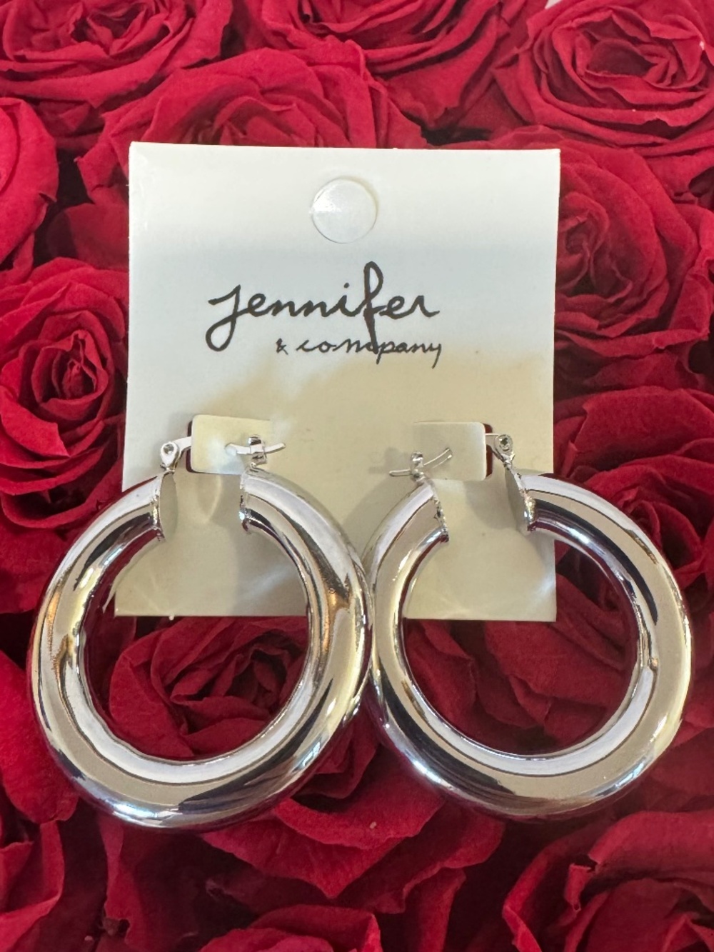 Silver tone Hoops